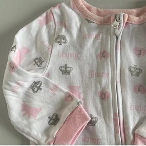 Juicy Couture Pink and White Kids Footie